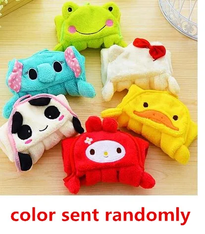 color sent randomly 2 шт. милое плотное полотенце для рук из микрофибры кораллового бархата, мягкая плюшевая ткань для подвешивания, салфетка для протирания кухонных принадлежностей - Цвет: color sent randomly