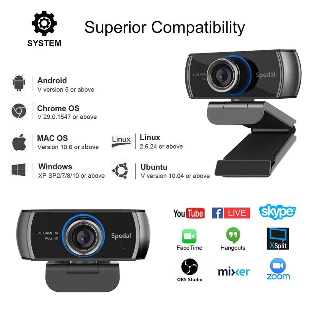 Amazon Spedal Hd Webcam SpedalWebcam HD1080P With Ring Light And