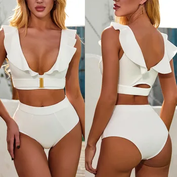 

Bikini 2020 Ruffles Swimwear Women Sexy Swimsuit Brazilian Thong Bikini Set Female Push Up Bathing Suit Biquini High Waist