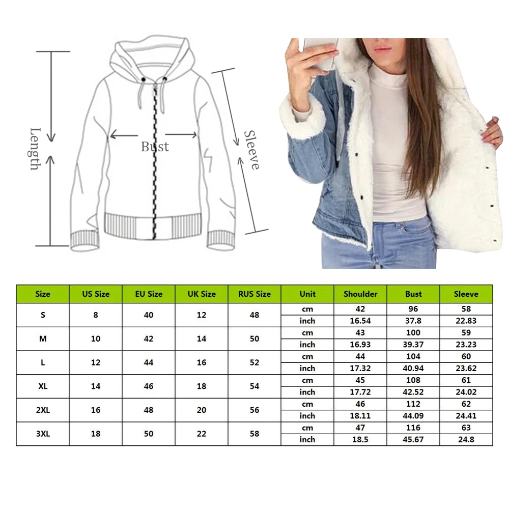 New Women Denim Jacket With Fur Winter Jeans Warm Hooded Velvet Jacket Femme Faux Fur Collar Padded Coats Bomber Windbreake