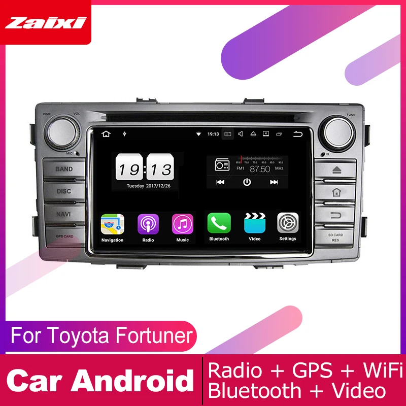 ZaiXi для Toyota Fortuner 2012 2015 Автомобильная Мультимедийная система Android 2 DIN