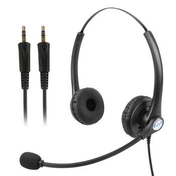 

A26 Dual 3.5mm Call center Office HD Binaural headset With Mic Headband Telephone Noise Reduction Customer Service Earphone