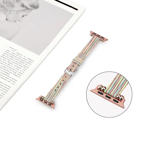 Нейлоновый ремешок для apple watch band 5 4 44 мм 40 мм ремешок для часов correa iwatch 3 42 мм 38 мм браслет на запястье bellt аксессуары для apple watch - Цвет ремешка: Colorful