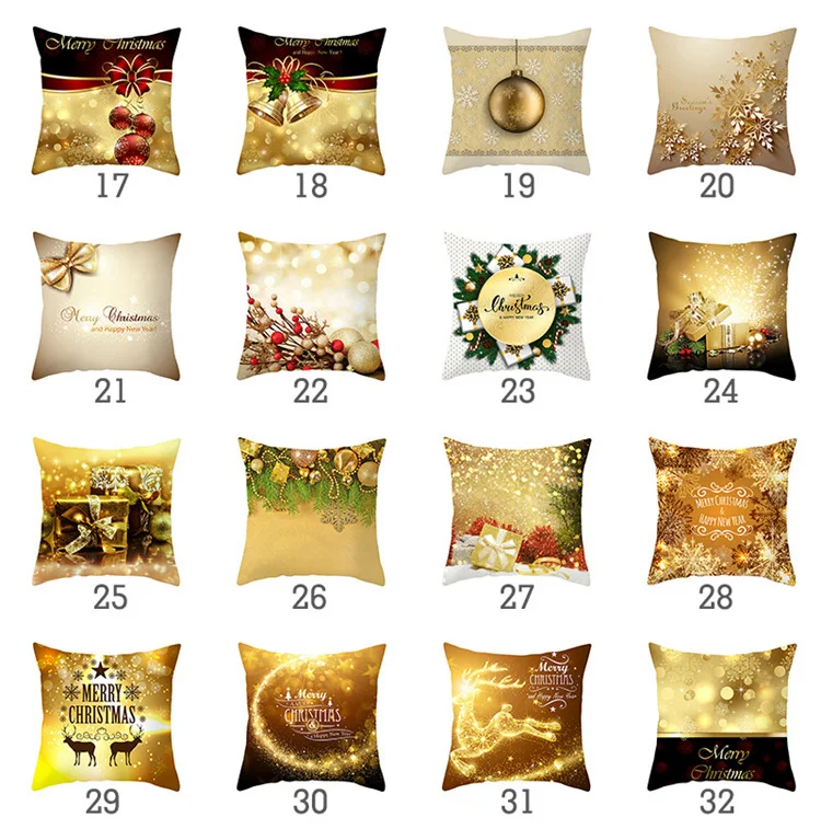QIFU 45x45cm Christmas Pillowcase Merry Christmas Decoration for Home Christmas Gifts Xmas Decor Natale Happy New Year