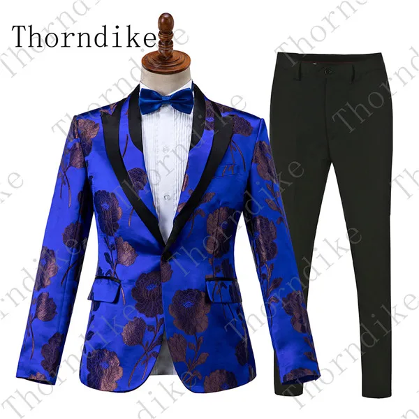 Thorndike/ стиль, на заказ, на одной пуговице, облегающие, серебряные смокинги для жениха, жаккардовые костюмы для жениха на свадьбу/ужин(пиджак+ брюки - Цвет: suits 4