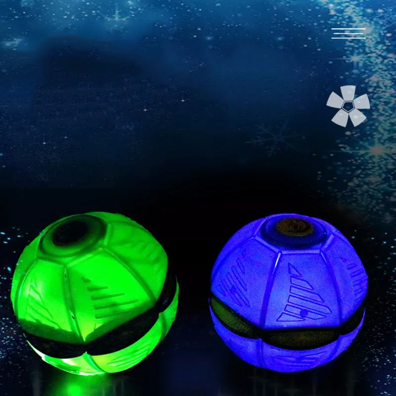 Flying UFO Flat Throw Disc Ball With LED Light Toy Kid Outdoor Garden Basketball Game Decompression ball deformation toy - Image 5