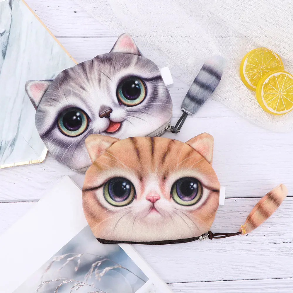 Мультяшные Мини кошельки милый с кошками животными детская сумочка для девочек