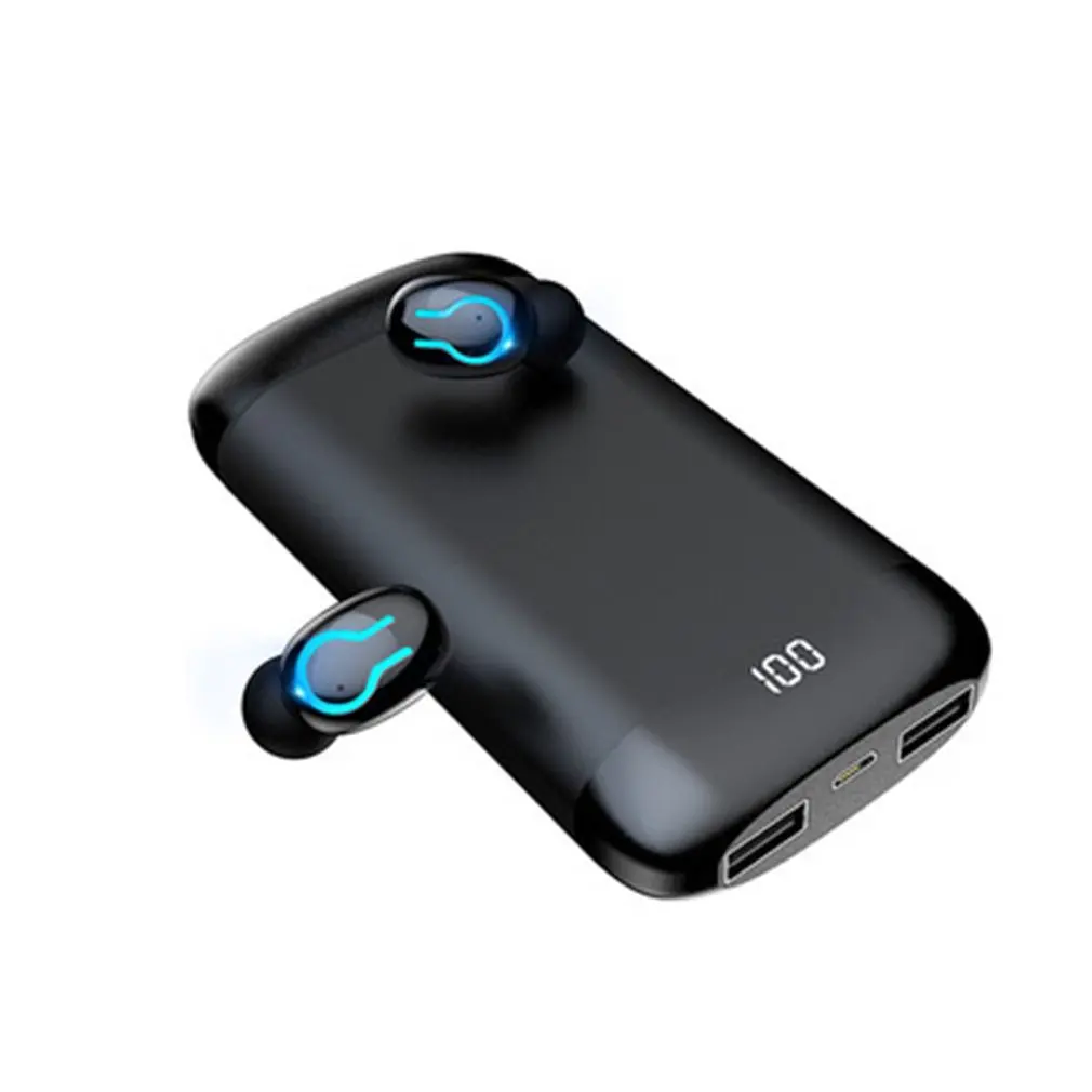 

Q66 Wireless V5.0 Bluetooth Earphone HD Stereo Headphone Sports Waterproof Headset With Dual Mic and 6000mAh Battery Charge Case