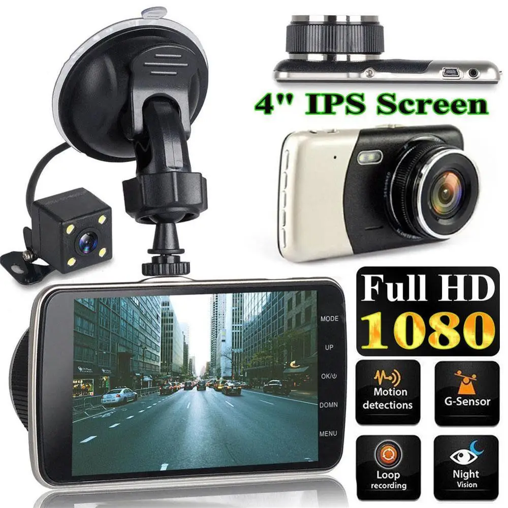 2019 новый 4-дюймовый ips Full HD 1080 P вождение автомобиля регистратор, видеорегистратор для автомобиля Автомобильный регистратор DVR 170 градусов