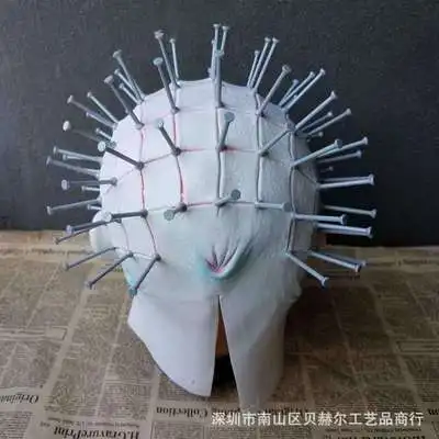 Фильм Hellraiser латексная маска Hellraiser ужас костюмная Маска Косплей Аксессуары Хэллоуин маска полное лицо взрослых ногтей маска
