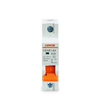 

superior 1P 1000V solar dc breake dc mcb mini circuit breaker with B type tripping curve 63A 50A 40A 32A 25A 16A 10A