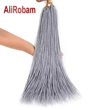 AliRobam 24 дюймов длинные крючком Сенегальские вьющиеся волосы чистые или Омбре Синие Серые косички синтетические плетеные волосы для наращивания 30 корней/шт