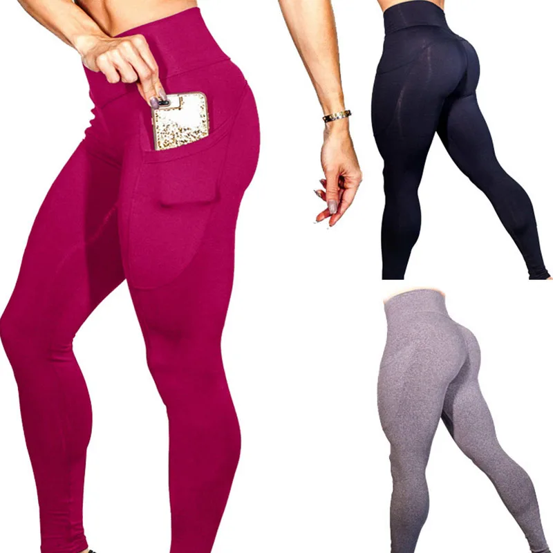 

Новые Женские однотонные сетчатые штаны для йоги с карманами, спортивные штаны для йоги, штаны для фитнеса, бега, обтягивающие штаны для йоги