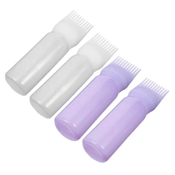 

4Pcs Root Comb Applicator Bottles with Graduated Scale Hair Dye Bottles