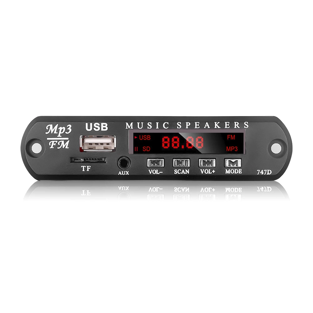 KEBIDU For Car DIY 5V 12V MP3 Module Decoder Board TF FM Radio Speaker Audio Player AUX 3.5MM USB Power Supply + Remote Control |