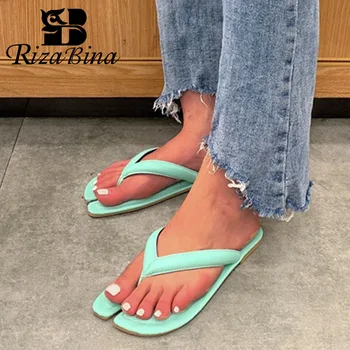 

RIZABINA Women Shoes Sandals Fashion Flat Heel Slippers Flip Flops Slip On Candy Color Sweet Shoes Summer Beach Shoes Size 35-39