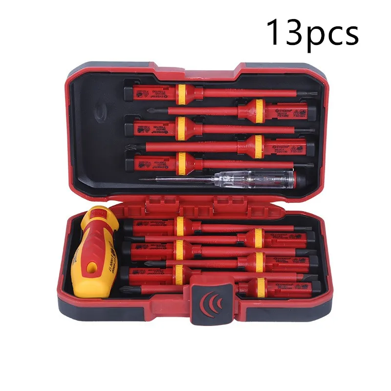 

New 13Pcs VDE Insulated Screwdriver Set CR-V Voltage 1000V Magnetic Phillips Slotted Torx Screwdriver Durable Hand Tools