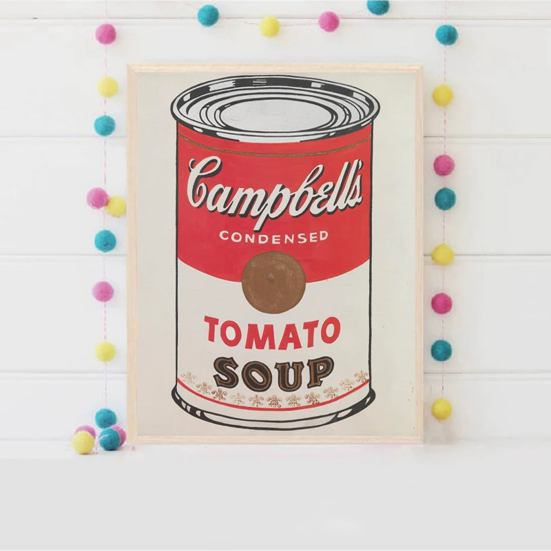 Campbells суп от Andies Warholer Арт холст плакат картина маслом настенное изображение, принт современная домашняя спальня украшения рамки HD
