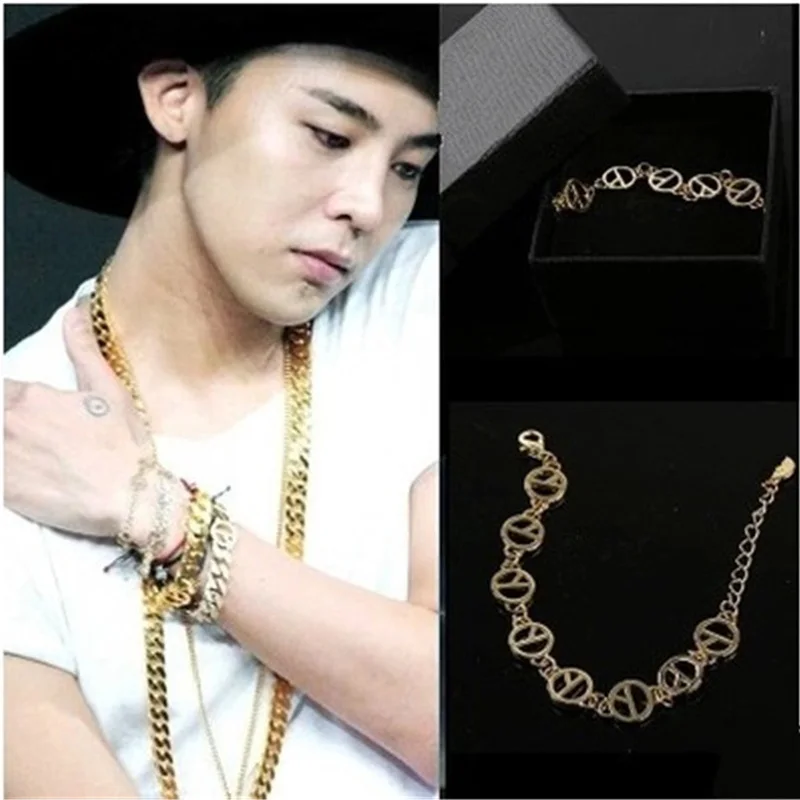 

KPOP G-DRAGON PEACE Bracelet Wristband PEACEMINUSONE Unisex Jewelry Kwon Ji Young Gift FH27