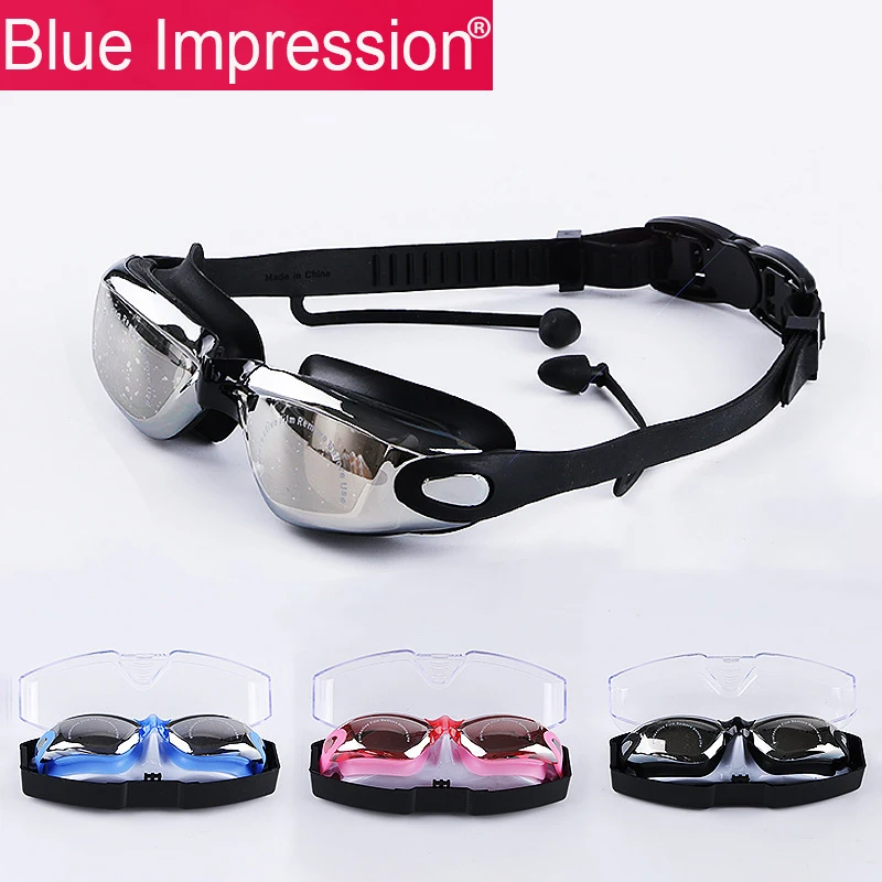 

B.I Professional Silicone myopia Swimming Goggles Anti-fog UV Swimming Glasses With Earplug for Men Women diopter Sports Eyewear