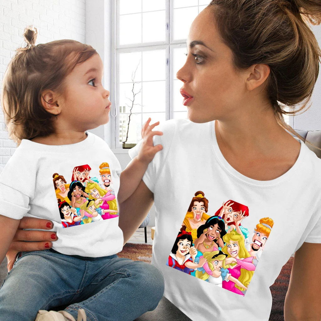 Одежда «Мама и я», футболки для мамы и дочки, мама дочь семья, одинаковые футболки, Рождественская летняя рубашка, милые мини футболки, Забавные топы - Цвет: A6-White