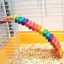  Bird Parrot Suspension Bridge Swing Stand Perch Cage Hanging Toys Small Animal Mice Squirrel Swing Rack Accessories 