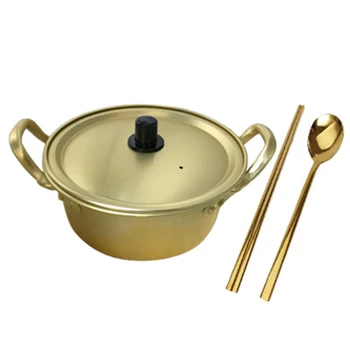 

Instant Noodles, Small Boiling Pot, Instant Noodles, Small Canteen, Household Yellow Aluminum Pot, Thickened Ramen Pot