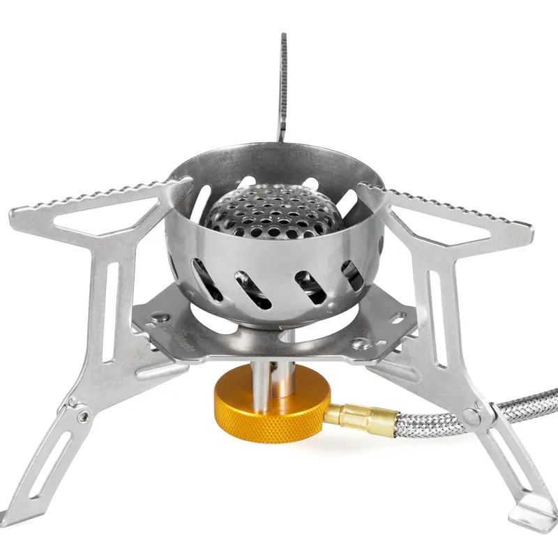 

Gas-Burner Spark Stove Camping Windproof Gas Outdoor Cooking Camping Hiking Propane Stove Stainless Steel FMS-121 2900W
