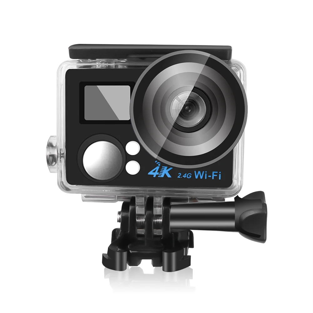 Kebidumei New 4K Action Camera WIFI 2.0" Screen HD Mini Waterproof Sports DV Camera with Remote Control for Swimming Surfing