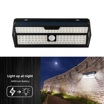 

132 LED Solar Light PIR Motion Sensor Outdoor Wall Lamp White Garden Lights IP65 Waterproof For Lawn Porch Garage Pathway