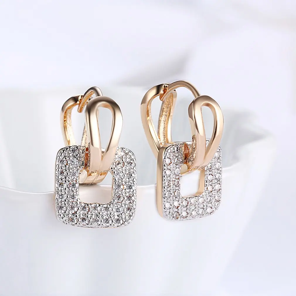 2 Classic Simple Clip Earrings Square Earring for Female student birthday party Elegant and Unique Jewelry - Окраска металла: 2