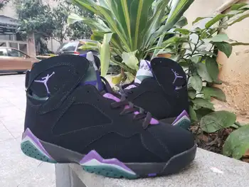 

Nike Air Jordan 7 New Color Men Basketball Shoes Male Sports Shoes Outdoor Leisure Comfortable Sneakers BLack Purple ,Size40-47