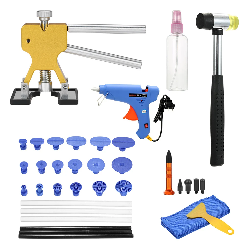 

29/33/35 PCS Paintless Dent Puller Dent Repair Car Dent Repair Remover Dents Dent Removal Hand Tool Set Choose Hot Melt Glue Gun