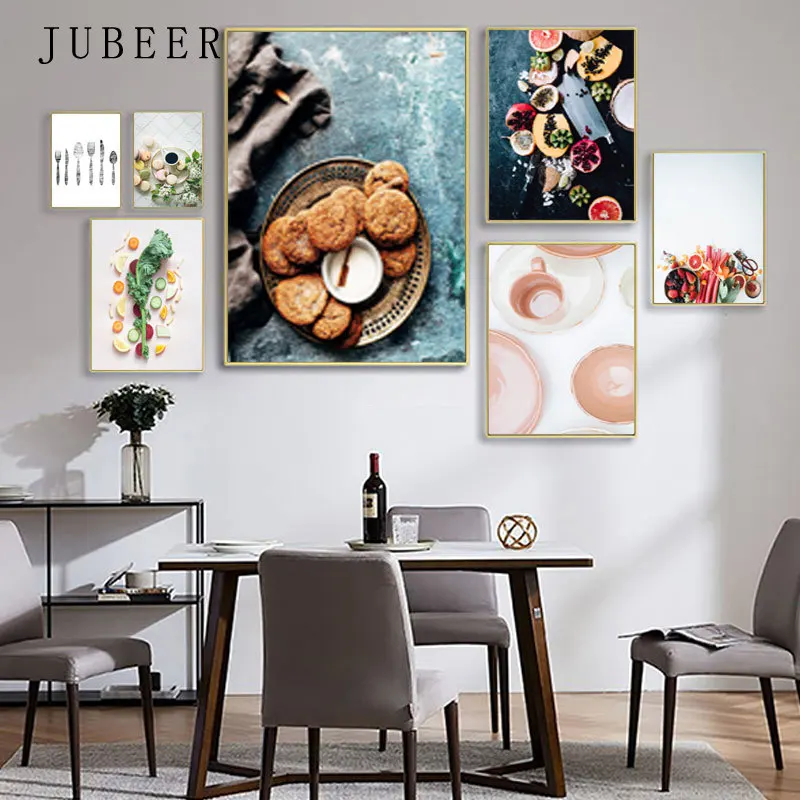 Food Canvas Prints Fruit Vegetable Wall Art Dinner Posters and Decoratrion Picture Kitchen Dining Room Restaurant Decor | Дом и сад
