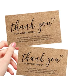 Papier Kraft 30 pièces/paquet, carte de remerciement pour le soutien, emballage décoratif "Thank You", carte de visite, amour fait à la main 
