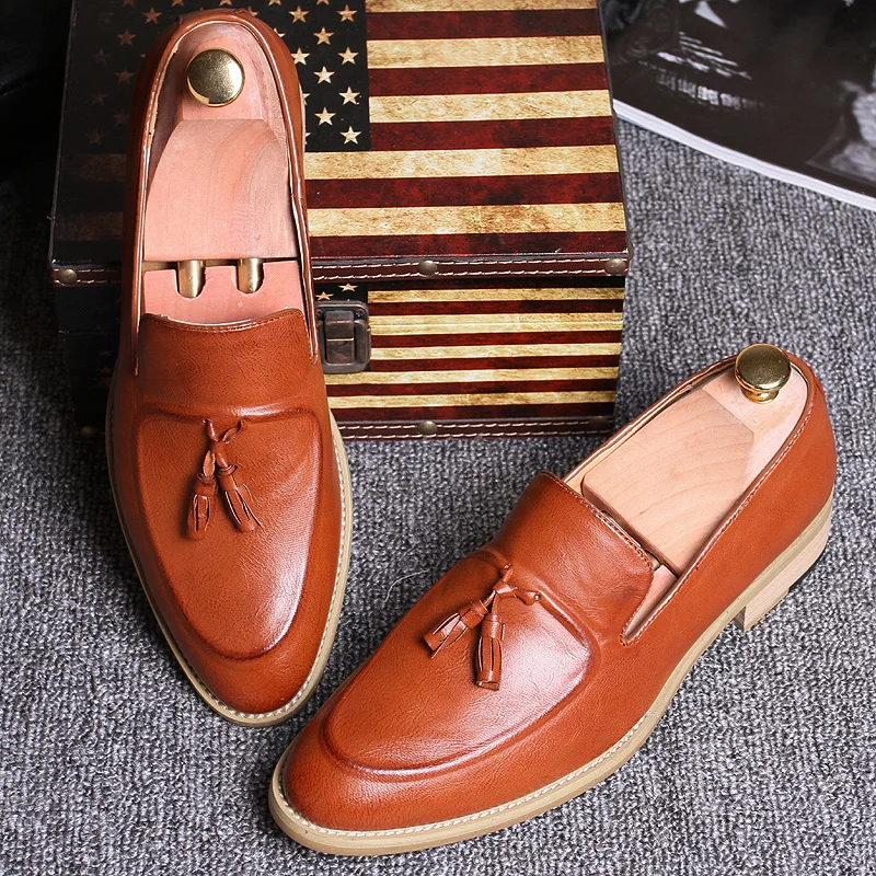 Herenschoenen zapatos charol hombre обувь на плоской подошве комфортная Мужская sapatos sociais masculinos Водонепроницаемые кожаные лоферы с кисточками