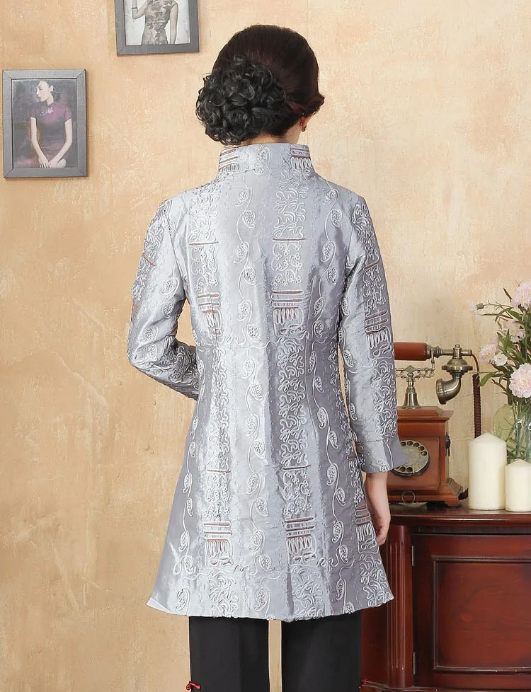 Китайское пальто размера плюс 5XL, классическая женская удлиненная куртка, пальто, Восточная женская верхняя одежда, новинка, пальто для вечеринки