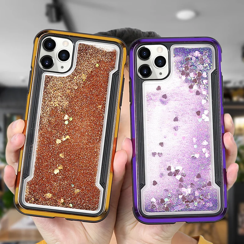 

11 Armor Bling QuickSand Shockproof Case For iPhone 11 Pro Max XR/XS Max/X 6/6S/7/8 Plus Dynamic Liquid Soft Silicon Edge Coque