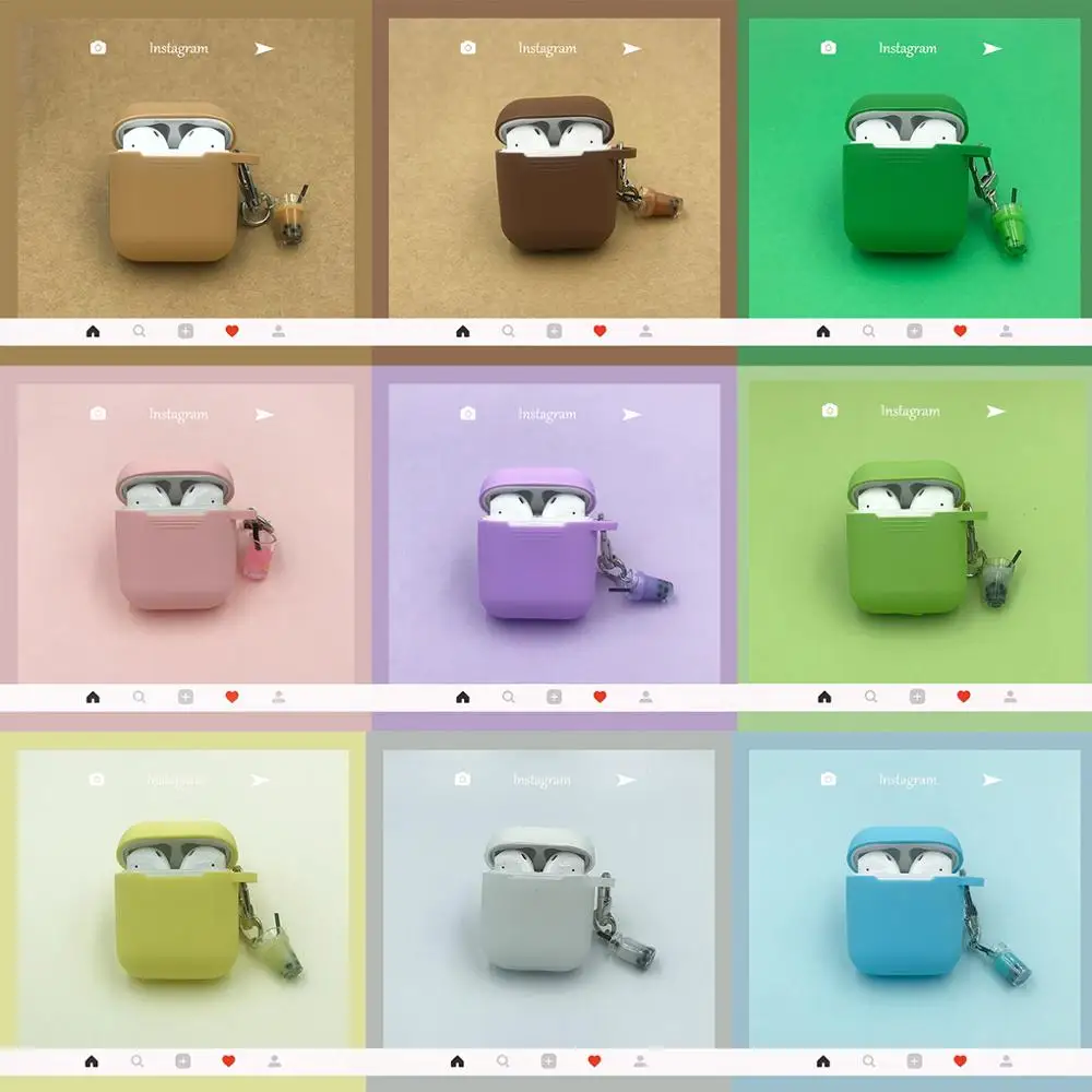 Чехол для ключей с чаем маття AirPods защитный чехол Корея мягкий Bluetooth наушников Apple