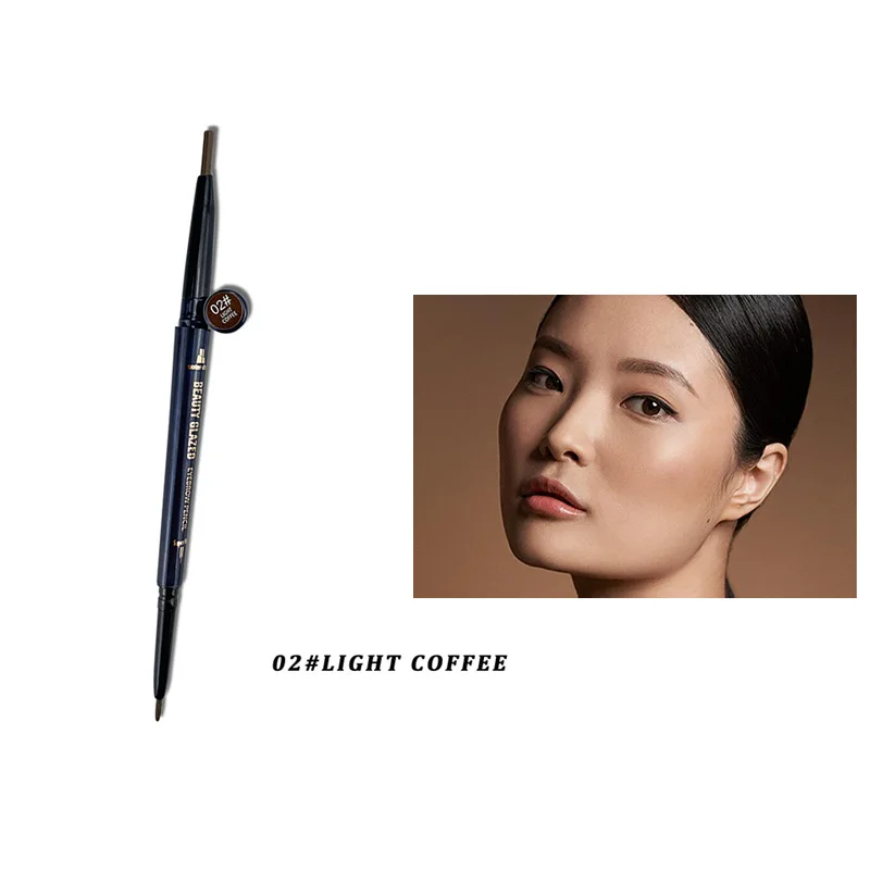Aush Beauty Glazed 4 Color Natural Long Lasting Not Blooming Eyebrow Pencil Waterproof Sweatproof No Fading Eyebrow Pen