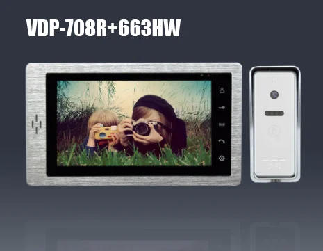 XinSiLu TFT монитор lcd цветной " ЖК-видео дверной звонок Домофон домашняя Безопасность Видео система монитор металлическая панель - Цвет: VDP-708R and 663HW