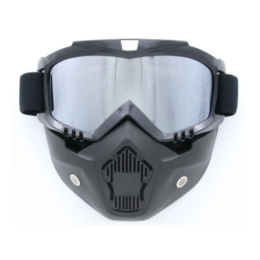Riding Protective Helmet Detachable Face Mask Goggles Motocross Bike Cross Country Flexible Helmet Face Mask Goggles