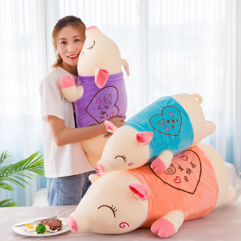 

2018 New Style Creative Software Pig Plush Toys Squinting zhu doll for a Girlfriend Birthday Gift Pillow