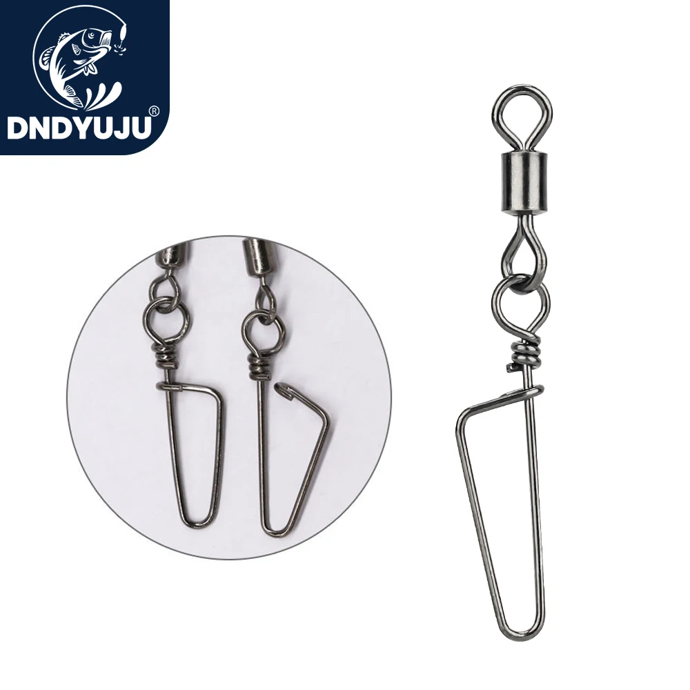 DNDYUJU 100/50pcs Rolling Bearing Swivels Solid Ring Interlock Snap 12#-1# For Fishhook Lure Fishing Connector Tackle | Спорт и