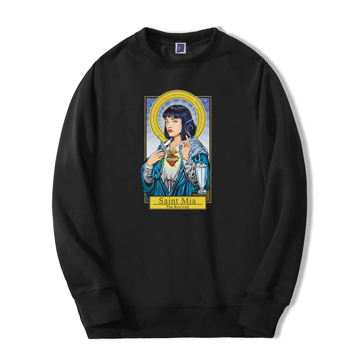 

Saint Mia Sweatshirts Pulp Fiction Movie Print Mens Atutmn Spring Hoodies Casual Hip Hop Tracksuit Fashion fitness Streetwear