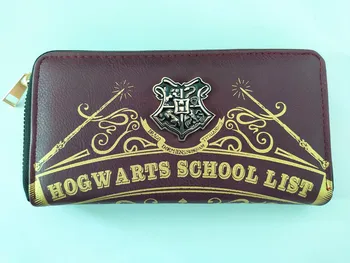 

H. Potter Hogwarts School Clutch Wallets Envelope Wallet Long Faux Leather/PU Zipper Purse