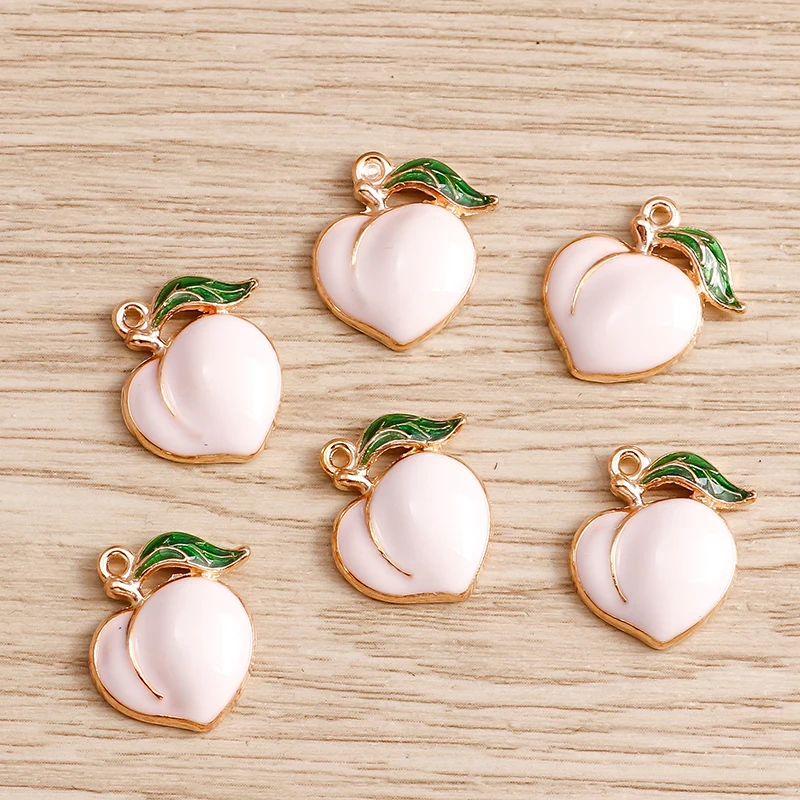 Set of 10 Colorful Fruit Enamel Charms for Handmade Jewelry Crafting