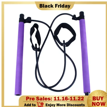 

Portable Yoga Pull Rods for Pilates Exercise Stick Toning Bar Fitness Home Yoga Gym Body Abdominal Resistance Bands Rope Puller