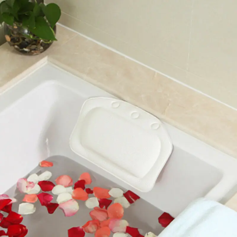 Мягкие ПВХ Водонепроницаемый Нескользящая амортизирующая спа-Ванна Подушка присоски подголовник для шеи рез ванна для ванной комнаты подушки