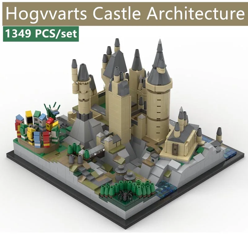 

New Movie Hogvvarts Castle Architecture Castle Villa House Figures Potter Building Blocks Bricks Model Kid Toy MOC-25280 Gift
